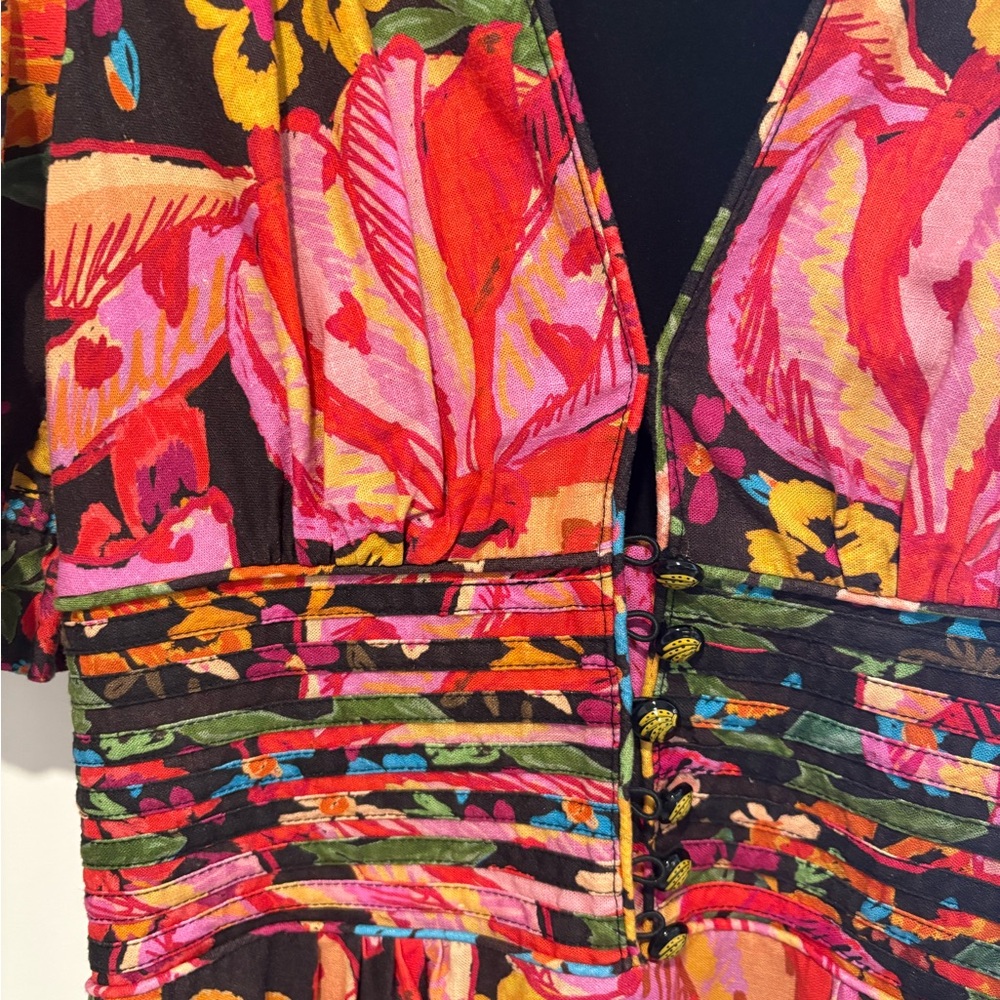 Farm Rio Black Spring Bananas Print Minidress - Picture 6 of 6